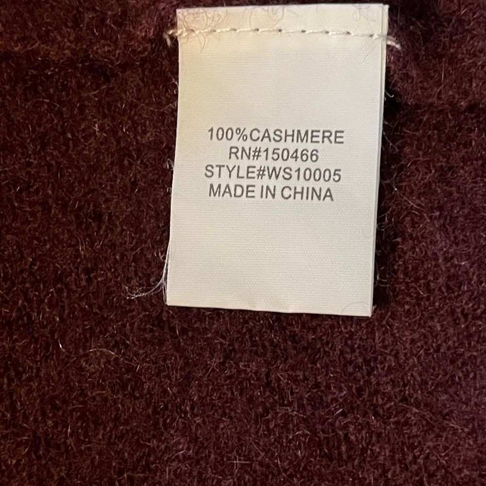 41 Hawthorne 100% Cashmere Leena Draped Maroon Cardigan Size Large - Picture 12 of 16